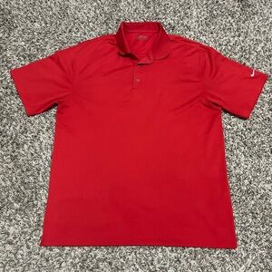 Nike Dri Fit Red Short Sleeve Golf Polo Shirt Men’s XL